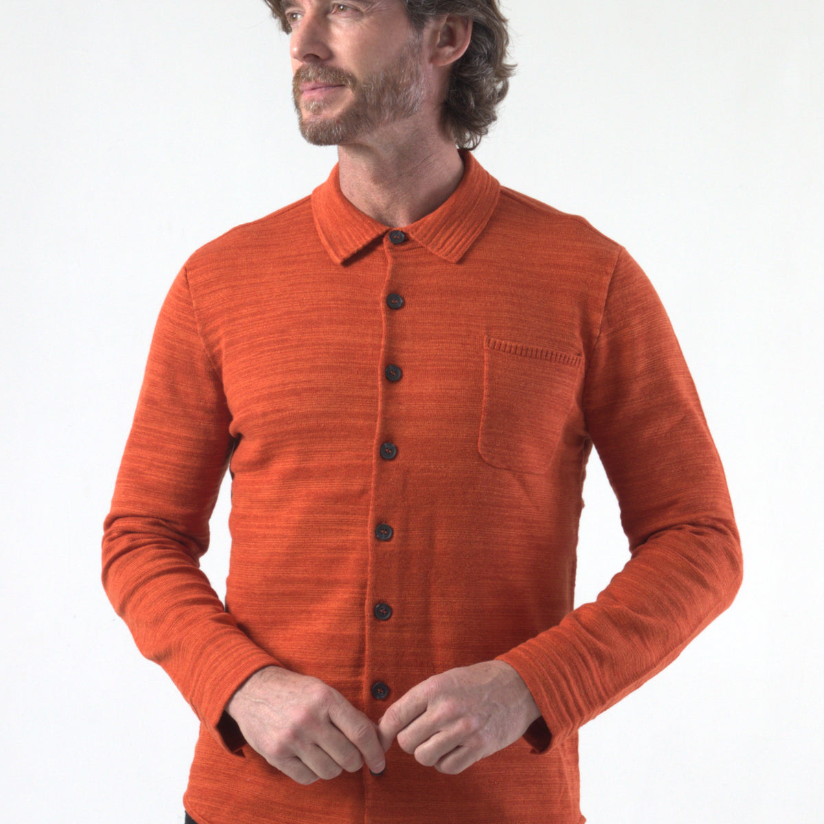 Cotton Bamboo Plaited Knit Sweater Shirt Revolution Now