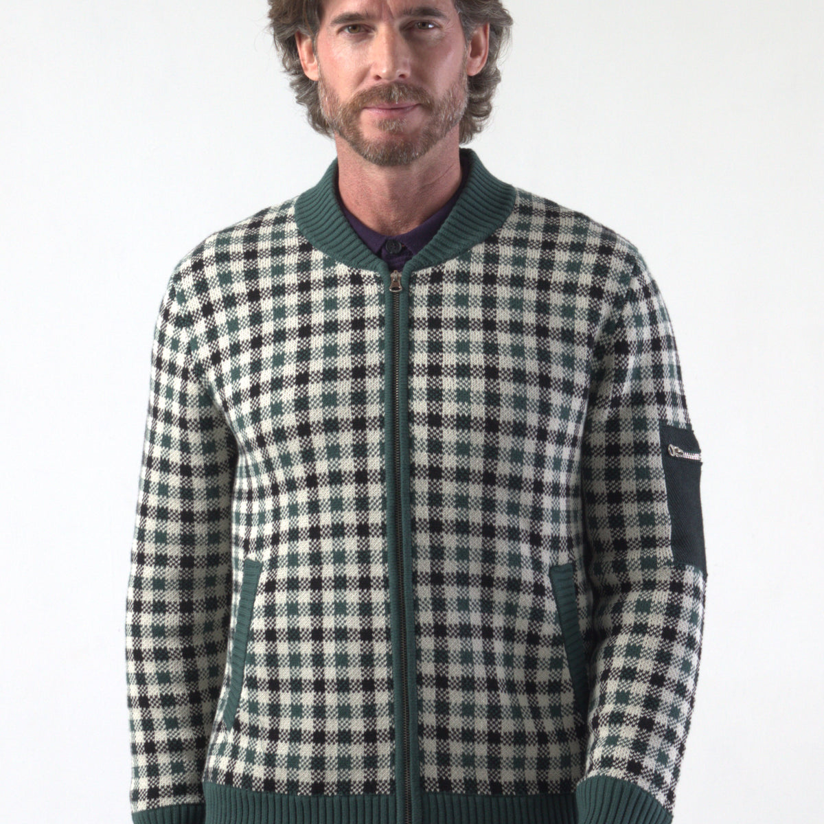 Jacquard Organza Stripe Bomber Jacket