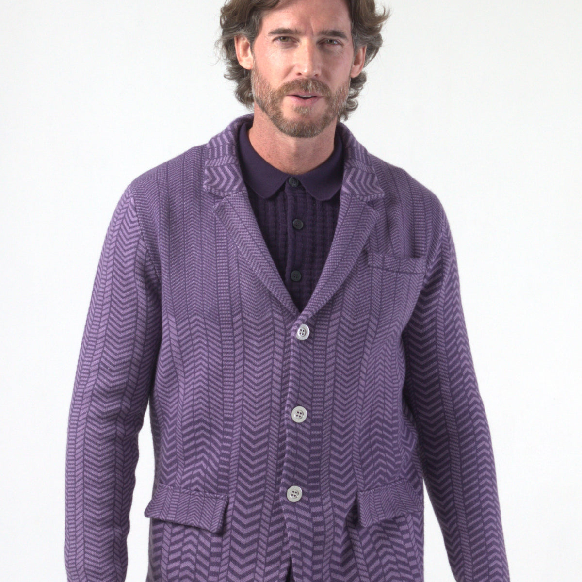 Variated Chevron Jacquard Knit Blazer – Revolution Now